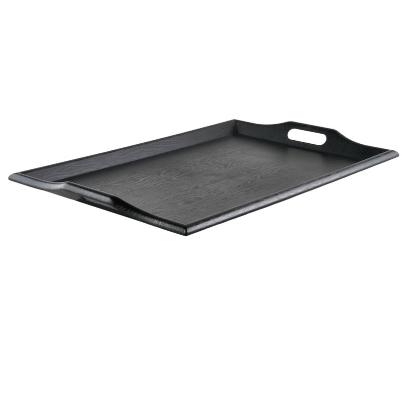 GET RST-2517-1-BK Coffee Table / Ottoman Tray with Handles, 25" x 16", Plastic, Black - Image 1